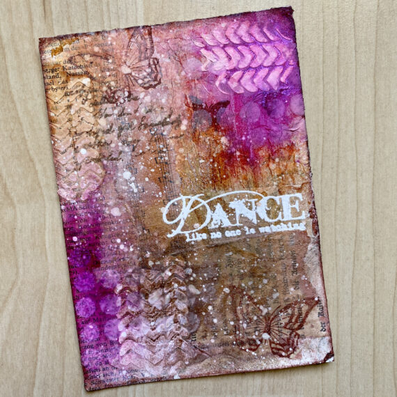 Handmade Mixed Media Postkarte