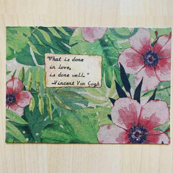 Handmade Postkarte Blumen