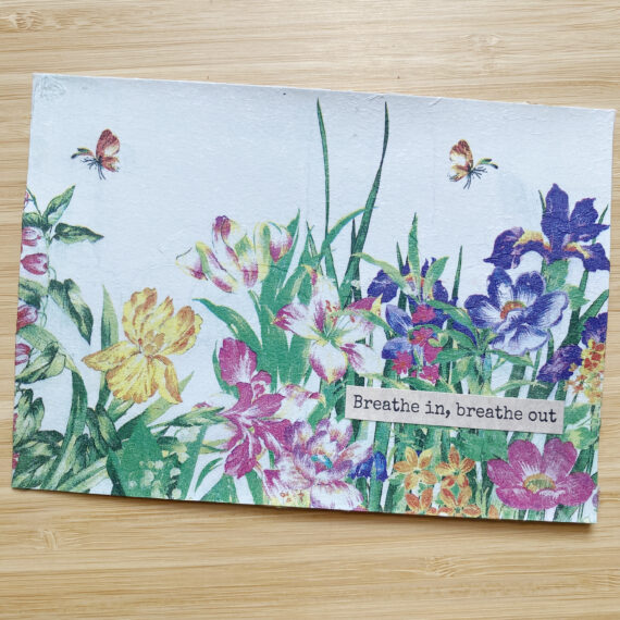 Postkarte Decoupage Zitat